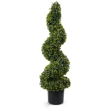 High Quality Green H90cm Three Tier Milan Simulation Spiral Potted Tree Evergreen and Maintenance Free for Both Indoor and Outdoor Use